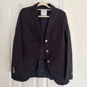 Bogner Men's Navy Blazer Size 12 Silver Button Tailored Jacket